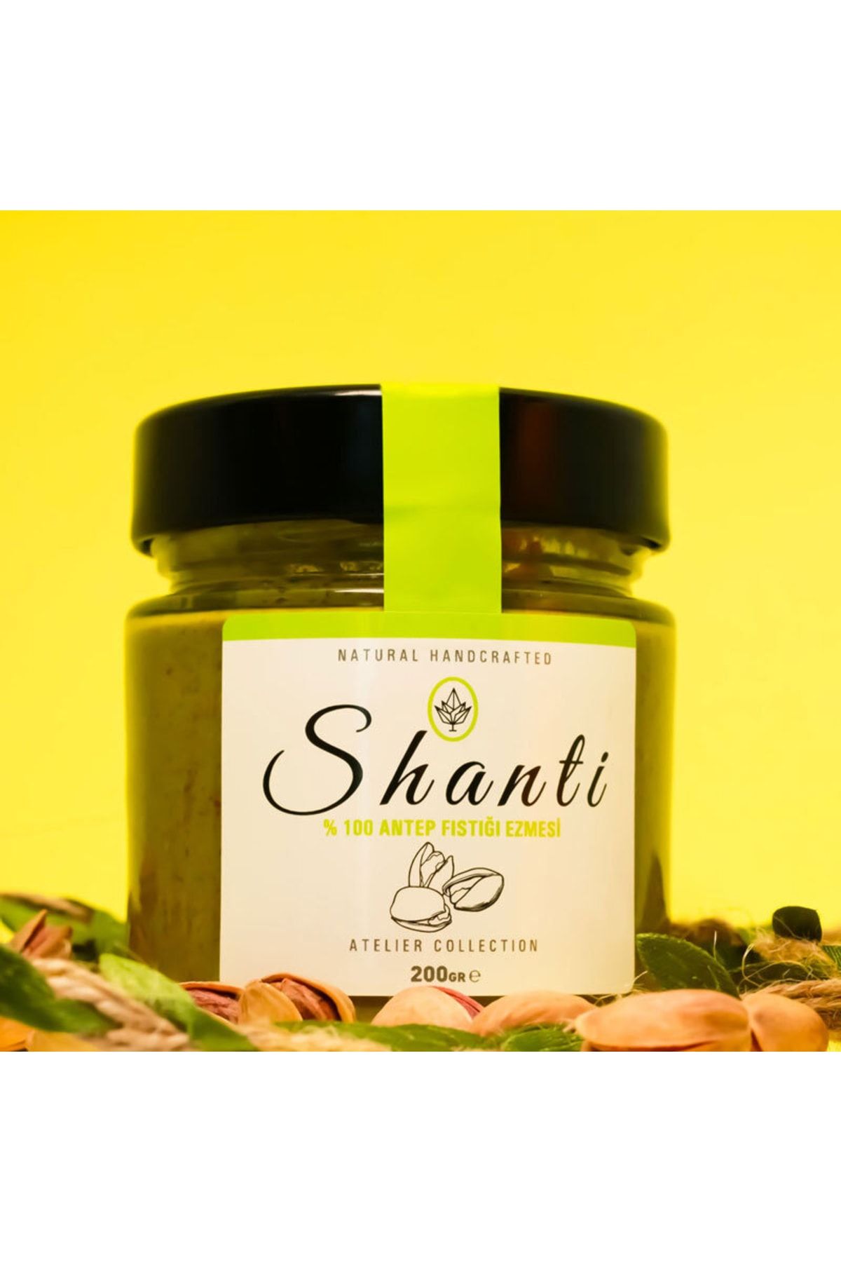Shanti %100 Antep Fıstığı Ezmesi 200 gr -katkısız- Koruyucusuz- Şekersiz-antep Fıstık