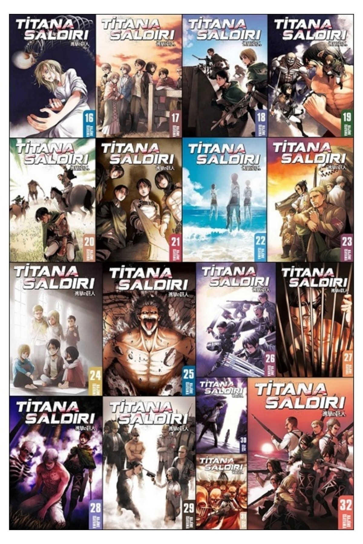Gerekli Şeyler Yayıncılık Titana Saldırı (1-32.cilt) 32 Kitap Manga Seti - Hajime Isayama