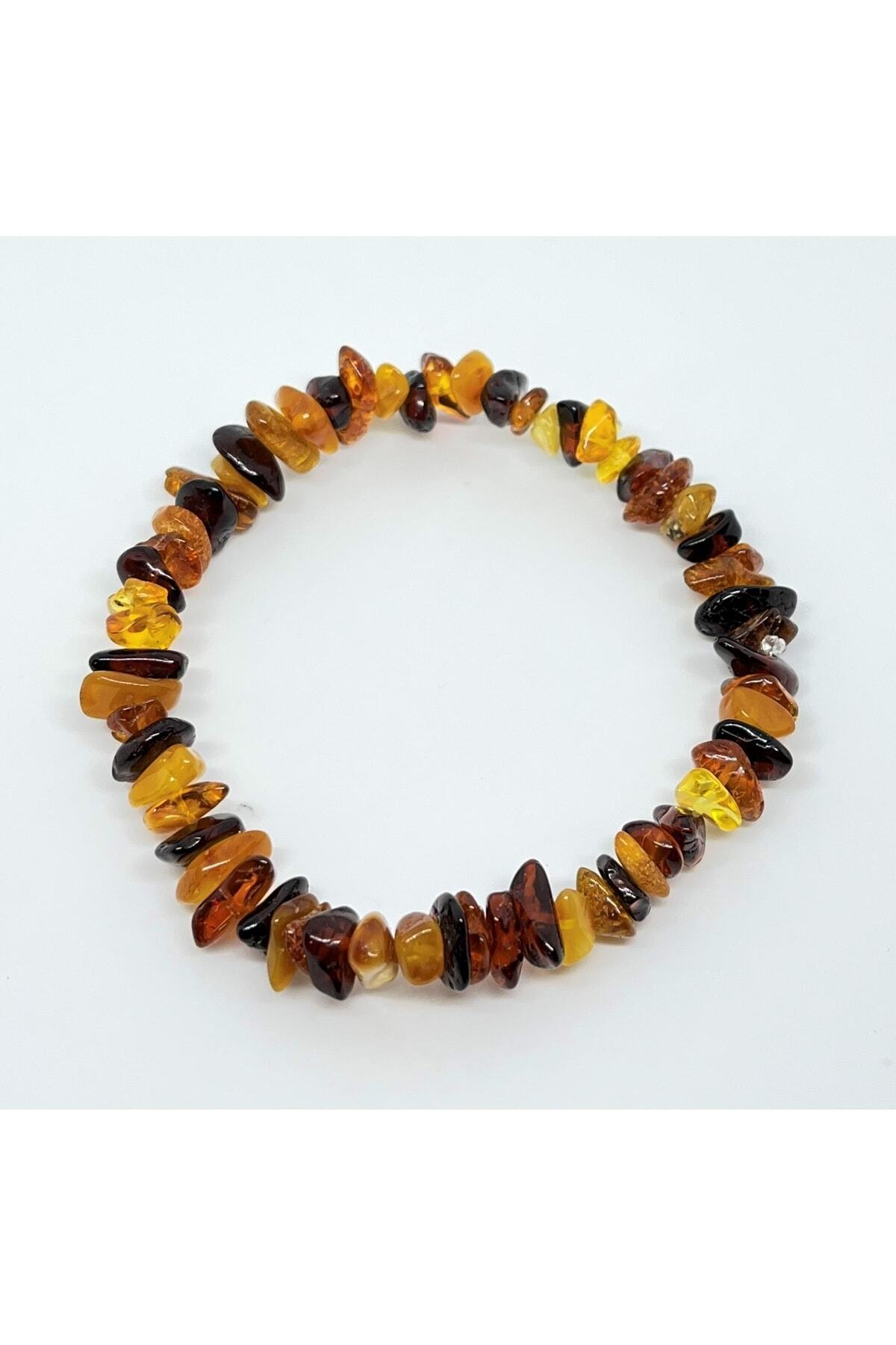 Tesbihci Efendi Damla Kehribar Yetişkin Çok Renkli Lastikli Bileklik