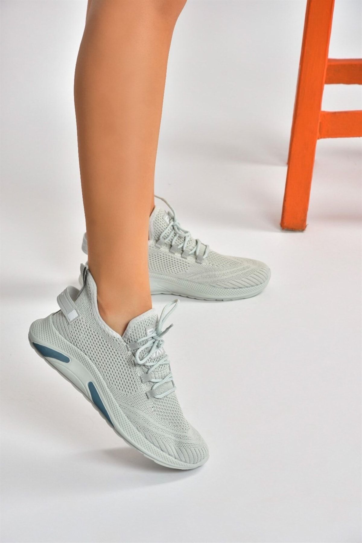 Fox Shoes-Gray Knitwear Fabric Women's Sports Shoes M702006204 2