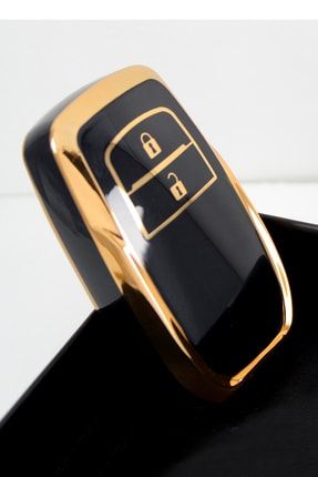 Toyota Smart 2buton Siyah Araba Anahtarı Slikon Kılıf Kumanda Kabı Kılıfı Oto Anahtarlık TYC00462979501