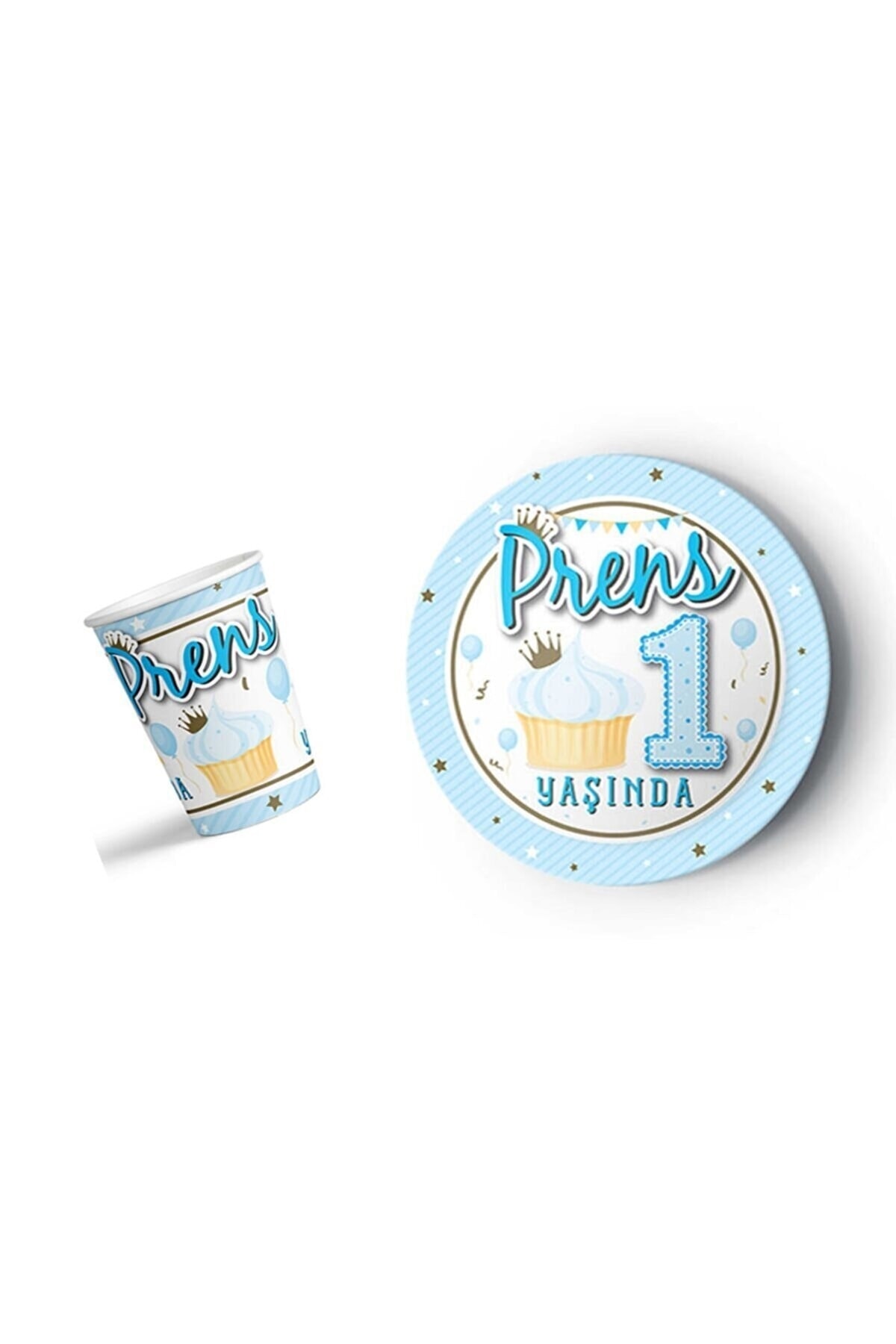 Mini Parti Mini Party Store 1 Yaş Prens Tabak Bardak Set