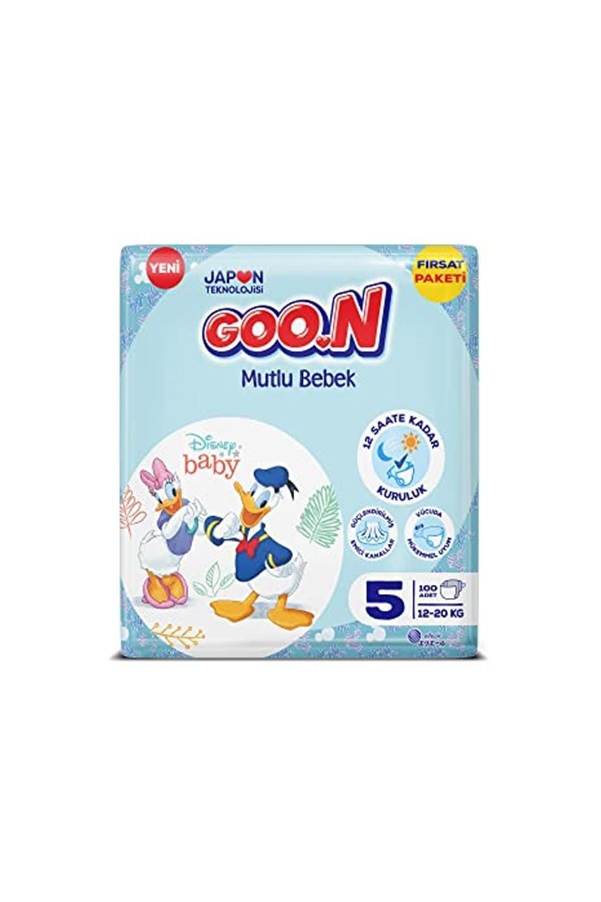 Goo.n Bebek Bezi, Mutlu Bebek Bant 5 Beden, Fırsat Paket 100 Adet, 12-20 Kg