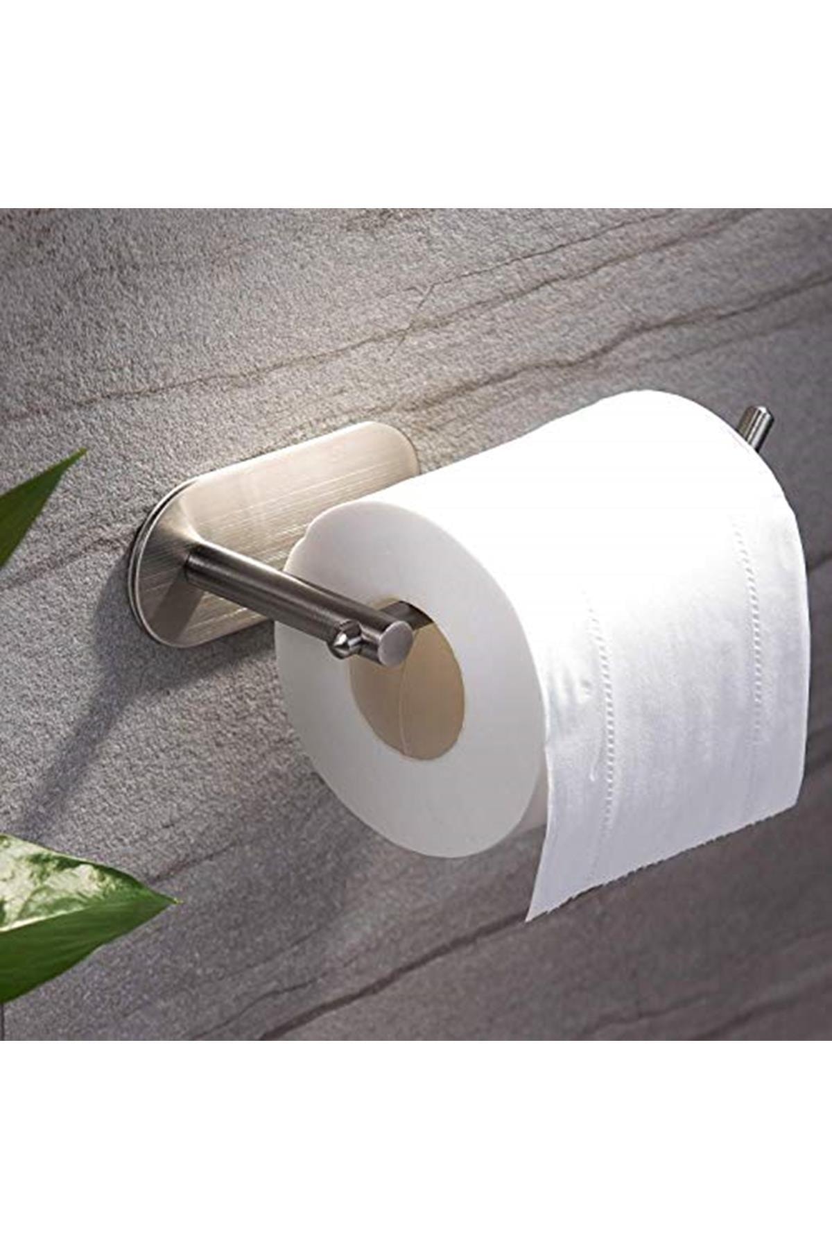 DELTAHOME Paslanmaz Çelik Tuvalet Kağıtlığı Aparatı Tuvalet Kağıdı Standı Yapışkanlı Sistem Model: