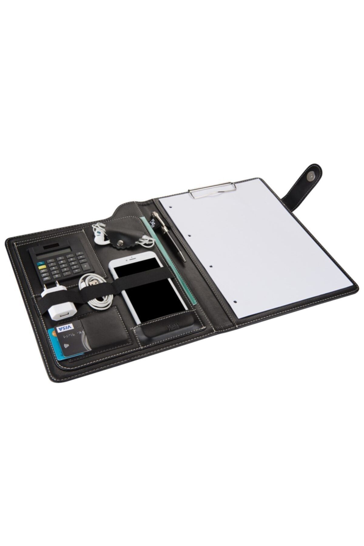 2K-A4 Artificial Leather Phone Curve Model Secretary Block Tray with Calculator (100 Sheets) 1