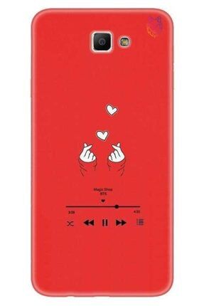 Samsung J7 Prime 2 Kırmızı Silikon Kılıf-music Bts WDZ-KRMZ -818