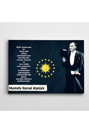 Atatürk Türk Dili Kanvas Tablo 85 X 120 Cm VK6396-24382