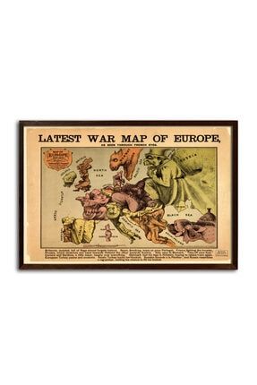 1870 Fransa Gözünden Ülkerin Tasfiri Avrupa Haritası Ahşap Tablo ARAH0100017