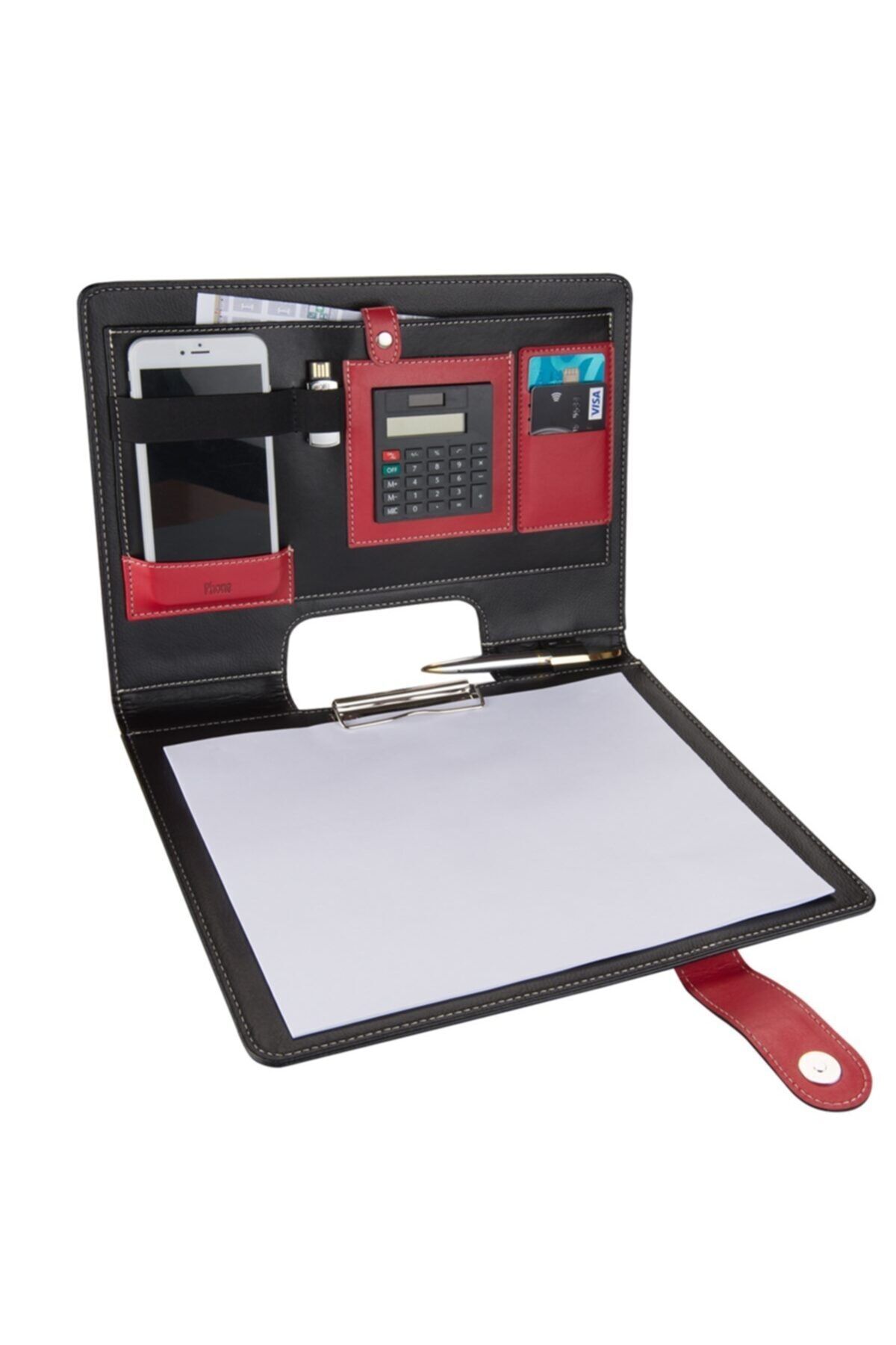 2K-A4 Artificial Leather Phone Horizontal Model Secretary Block Table with Calculator (100 Sheets) 2