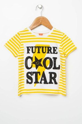 Erkek Bebek Sarı Çizgili T-Shirt 9YMB18793ZK