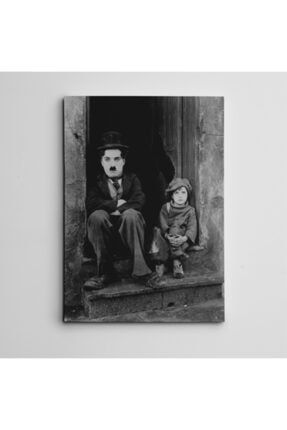 Charlie Chaplin Siyah Beyaz Kanvas Tablo 50 X 70 Cm VK4847-9598