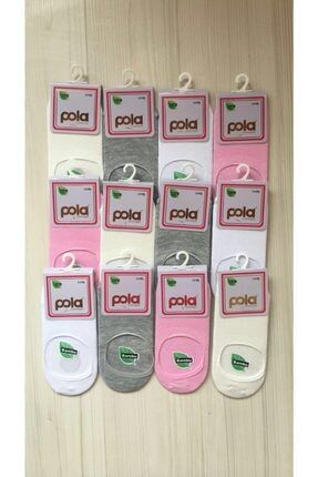 12'li Paket Kız Çocuk Bambo Dikissiz Babet Çorap Karışık Renk polabambukız-012