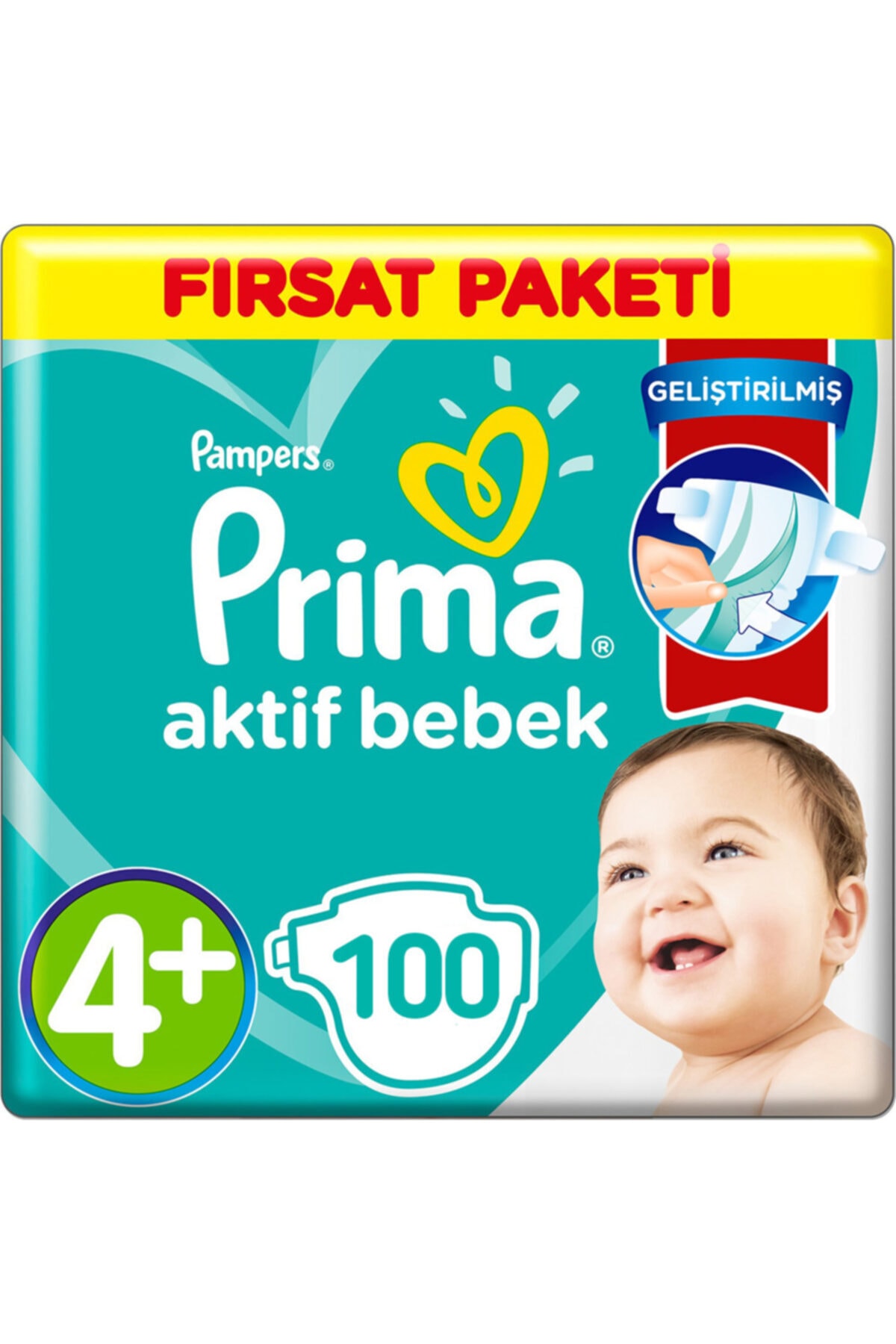Prima 4+ Beden Bebek Bezi Fırsat Paketi 10-15 Kg (2*50) 100 Adet