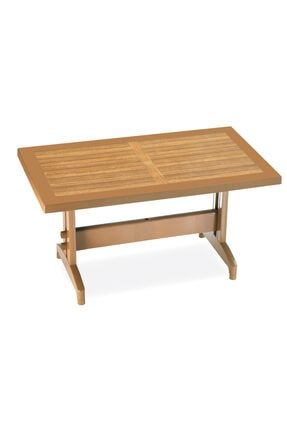 Papatya Laguna Masa Plastik Bahce Masasi Kullu Kahve Ahsap Desenli 100 Cm X 165 Cm Trendyol