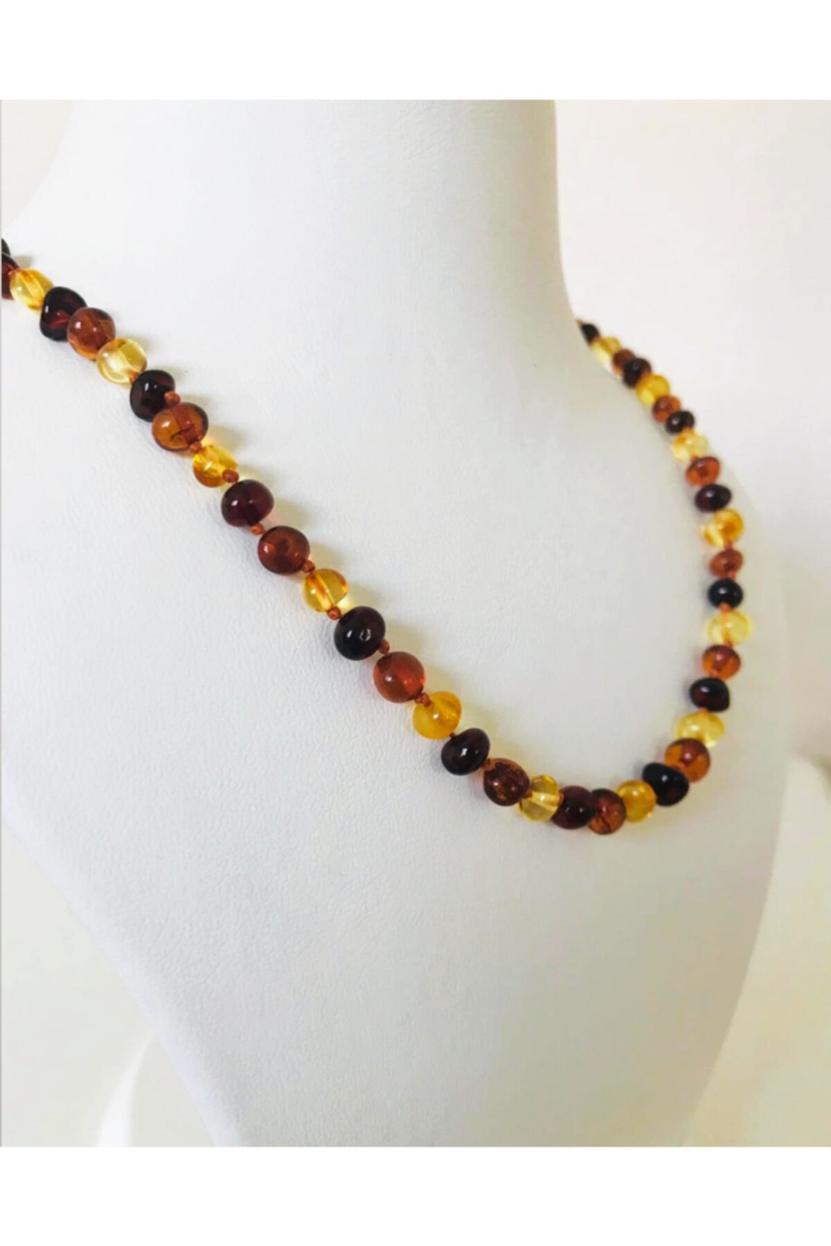 NİSSBEBE Sertifikalı Orijinal Kehribar Bebek Diş Kolyesi (33 Cm)