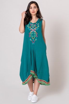 Park Moda Trendbysena Bodrum Elbise Siyah Penye Otantik Desen Torba Cepli Kolsuz Trendyol