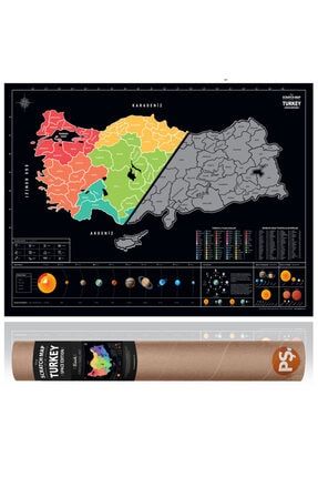 Eğitici Öğretici Kazınabilir Türkiye Haritası Güneş Sistemli Il Plakalı Alan Kodlu Xl 86607