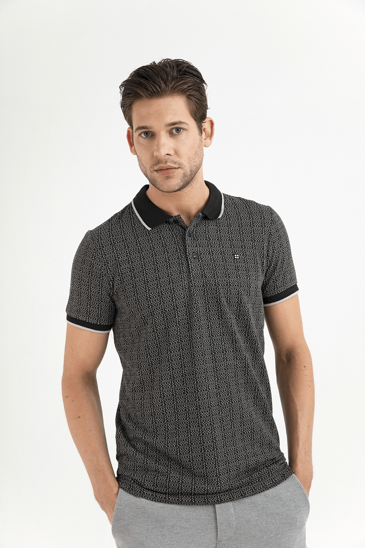 Avva Erkek Siyah Polo Yaka Jakarli T Shirt A01y1121 Trendyol