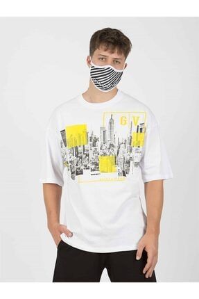 Erkek City Oversize Beyaz T-shirt GTH170E