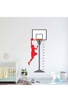 Basketbol Temalı Dev Boy Ölçer Duvar Sticker 3DFF52800B6