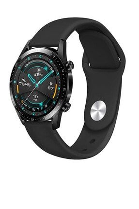 Huawei Watch Gt 46mm Spor Kordon Mat Düz Renkli Silikon Siyah WTc47