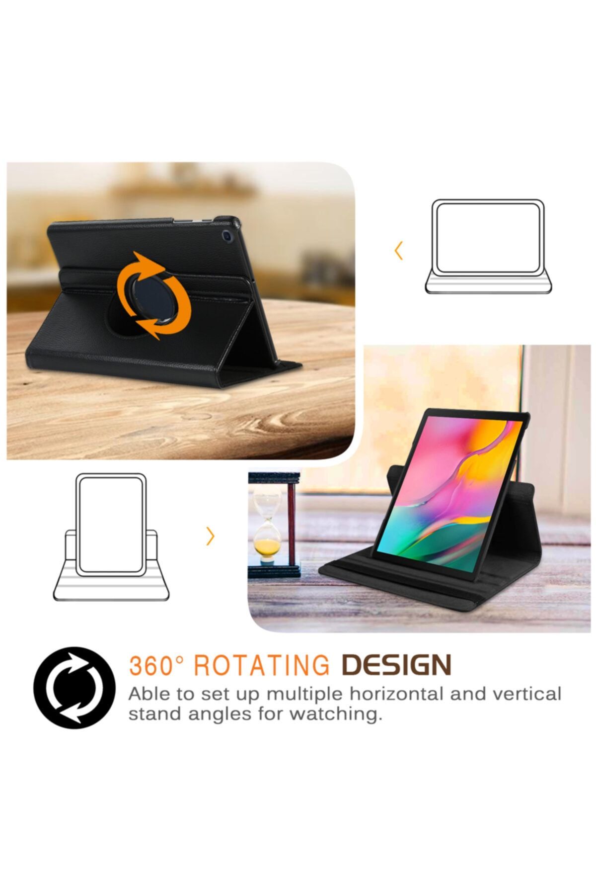 Fibaks-Samsung Galaxy Tab 4 Sm-t230 7" Case Smart Cover with Rotating Stand 4