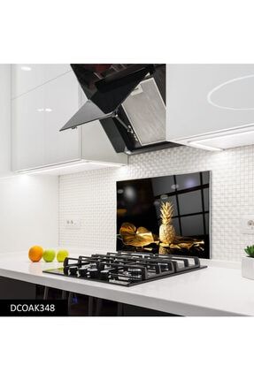Saban Cam Ocak Koruyucu Ve Kesim Tablasi Altin Civa 80cm X 52cm 2 Parca 4 Lu Ocaklar Trendyol
