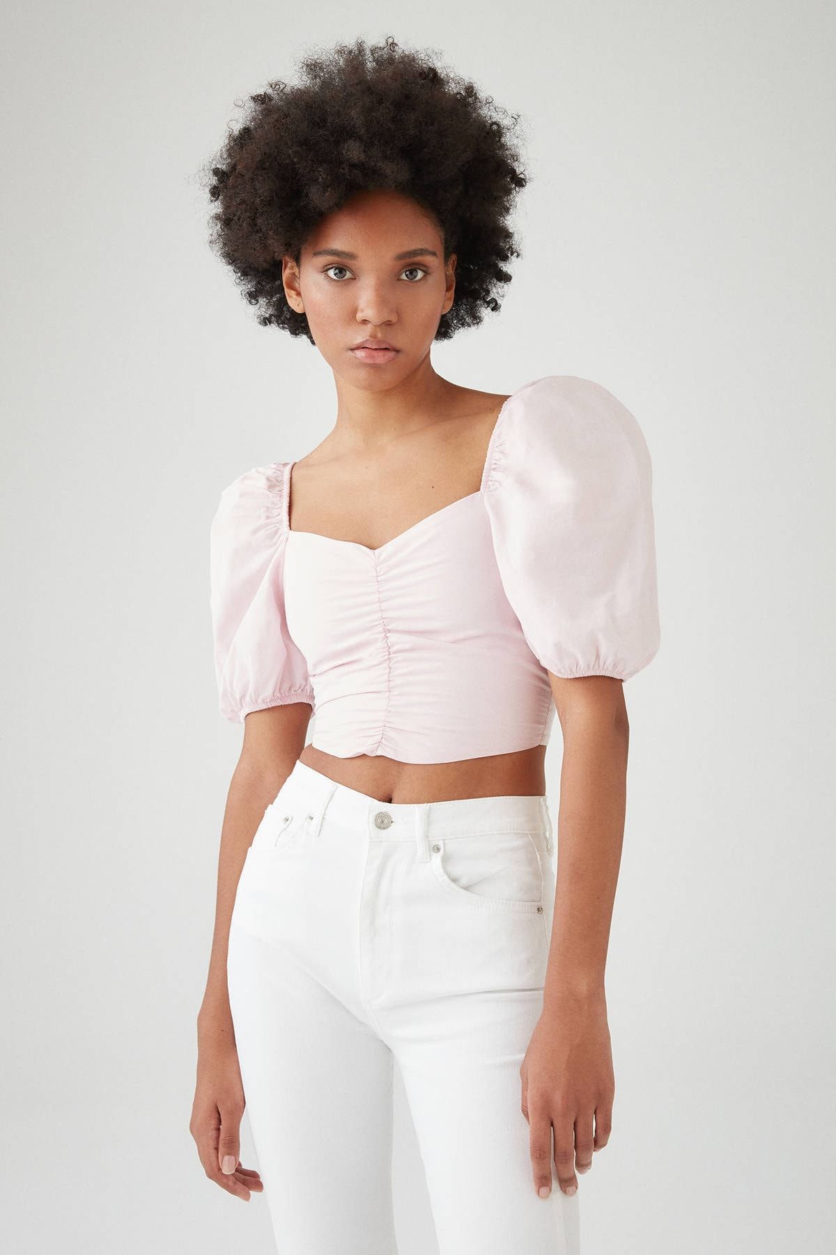 Pull Bear Kadin Pembe Kalp Yaka Bluz 05474377 Trendyol