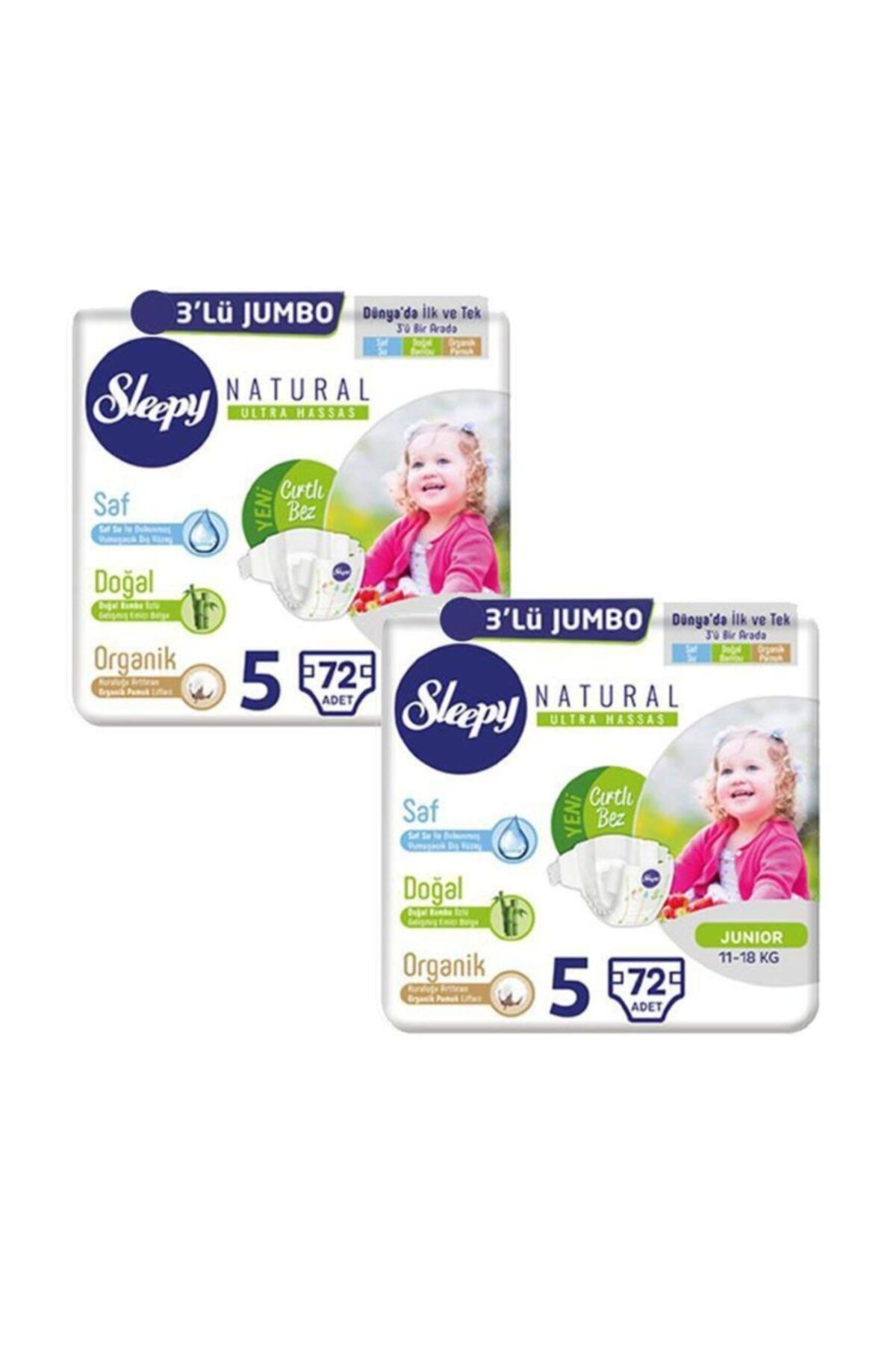 Sleepy Natural Bebek Bezi 5 Beden 72x2 144 Adet Trendyol