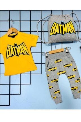 Krkek Çocuk Sarı Gri Batman Çantalı Takım GK28062001
