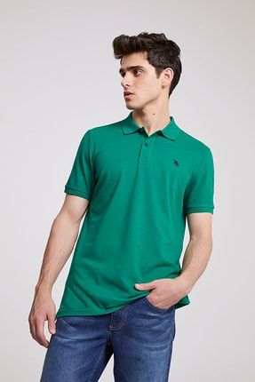 D S Damat Yesil Renk Erkek Polo Yaka T Shirt Rahat Kalip Trendyol