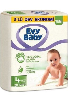 Evy Baby Bebek Bezi 4 Beden Maxi 120 Adet Ve 4 Paket Islak Havlu Trendyol