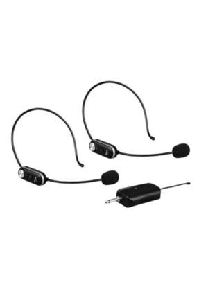 König K-506 Şarjlı Telsiz Kablosuz Çiftli Headset Kafa Mikrafonu