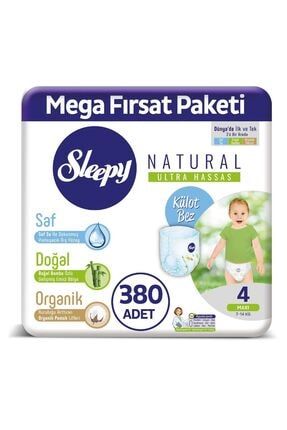 Natural Külot Bez 4 Numara Maxi Mega Fırsat Paketi 380 Adet U00000000000559