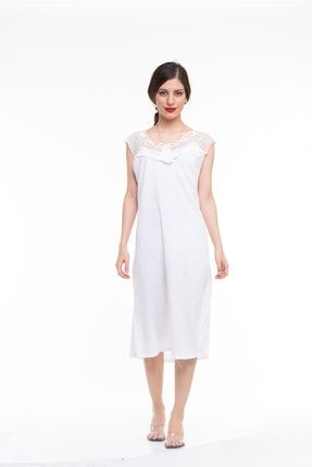 Dantel Yaka Askılı Uzun Italyan Elbise MS0104