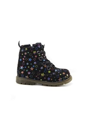 Minipicco Unisex Cocuk Siyah Yildizli Deri Ortopedik Bot Trendyol