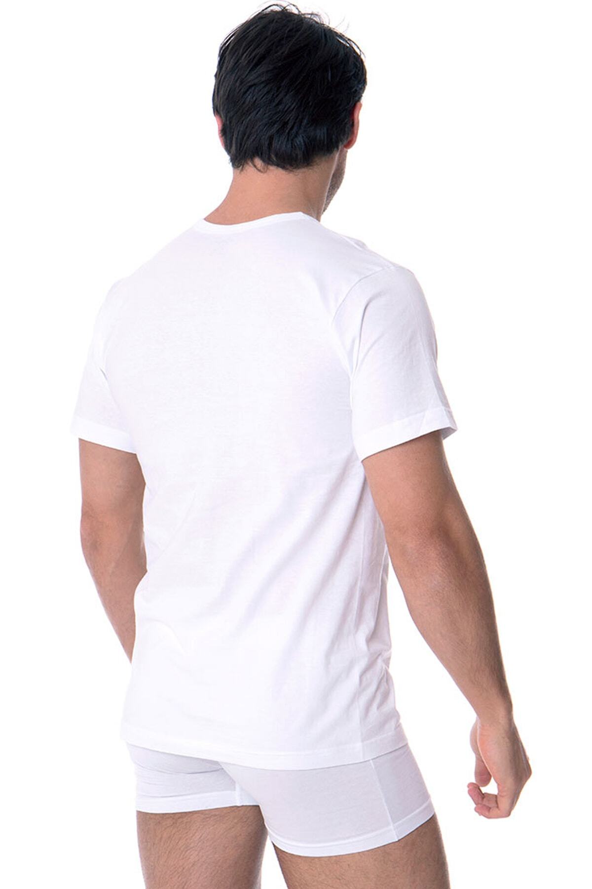 DOREA-Men's Cotton Single Jersey Crew Neck Undershirt 2 Pieces 2