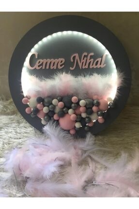 Tufekcioglu Beyaz Isimli Yuvarlak Ledli 40 Cm Ahsap Bebek Kapi Susu Trendyol