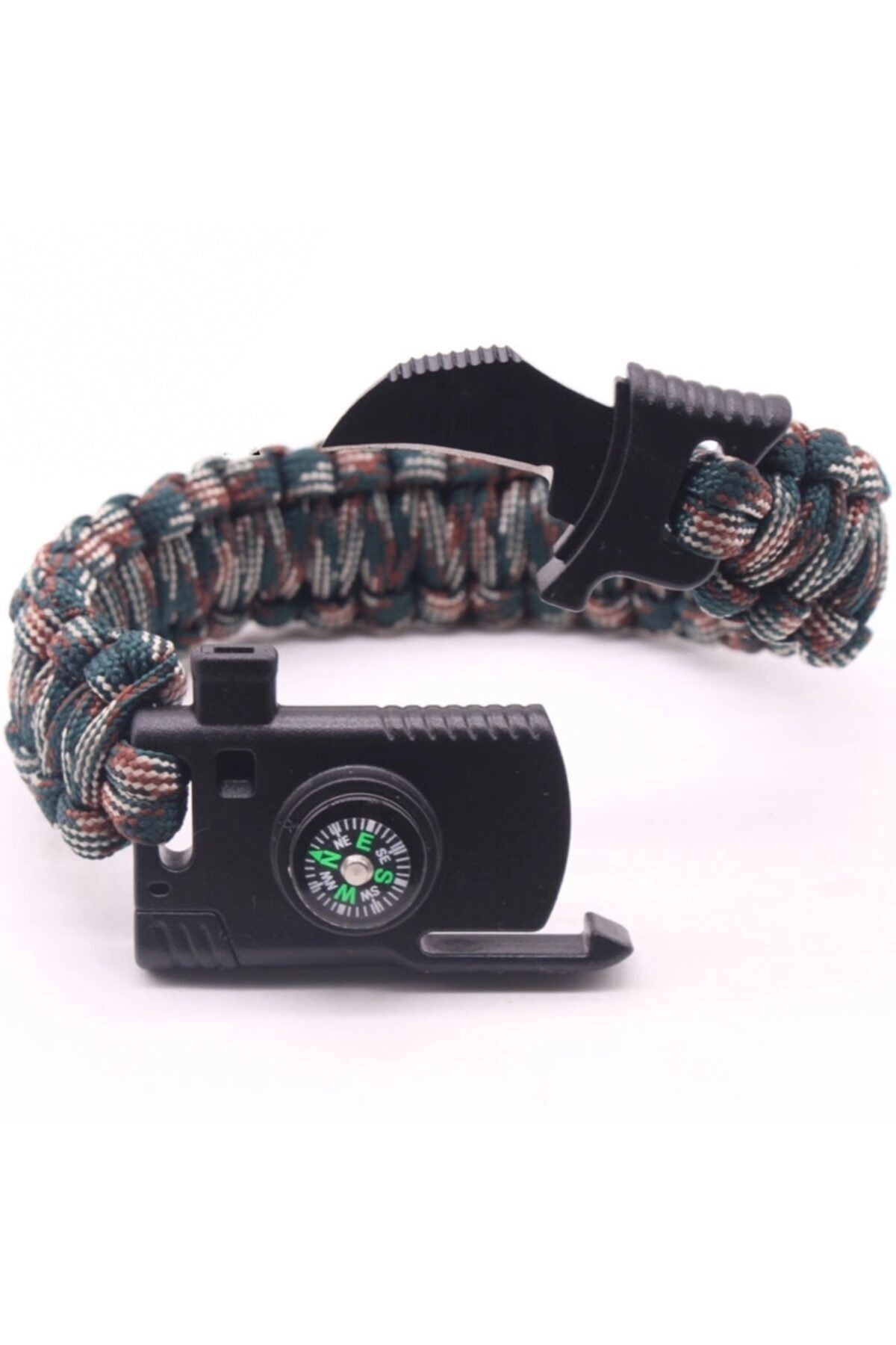 FORMULA X Bıçaklı Düdüklü Pusulalı Paracord Bileklik Siyah CR8540