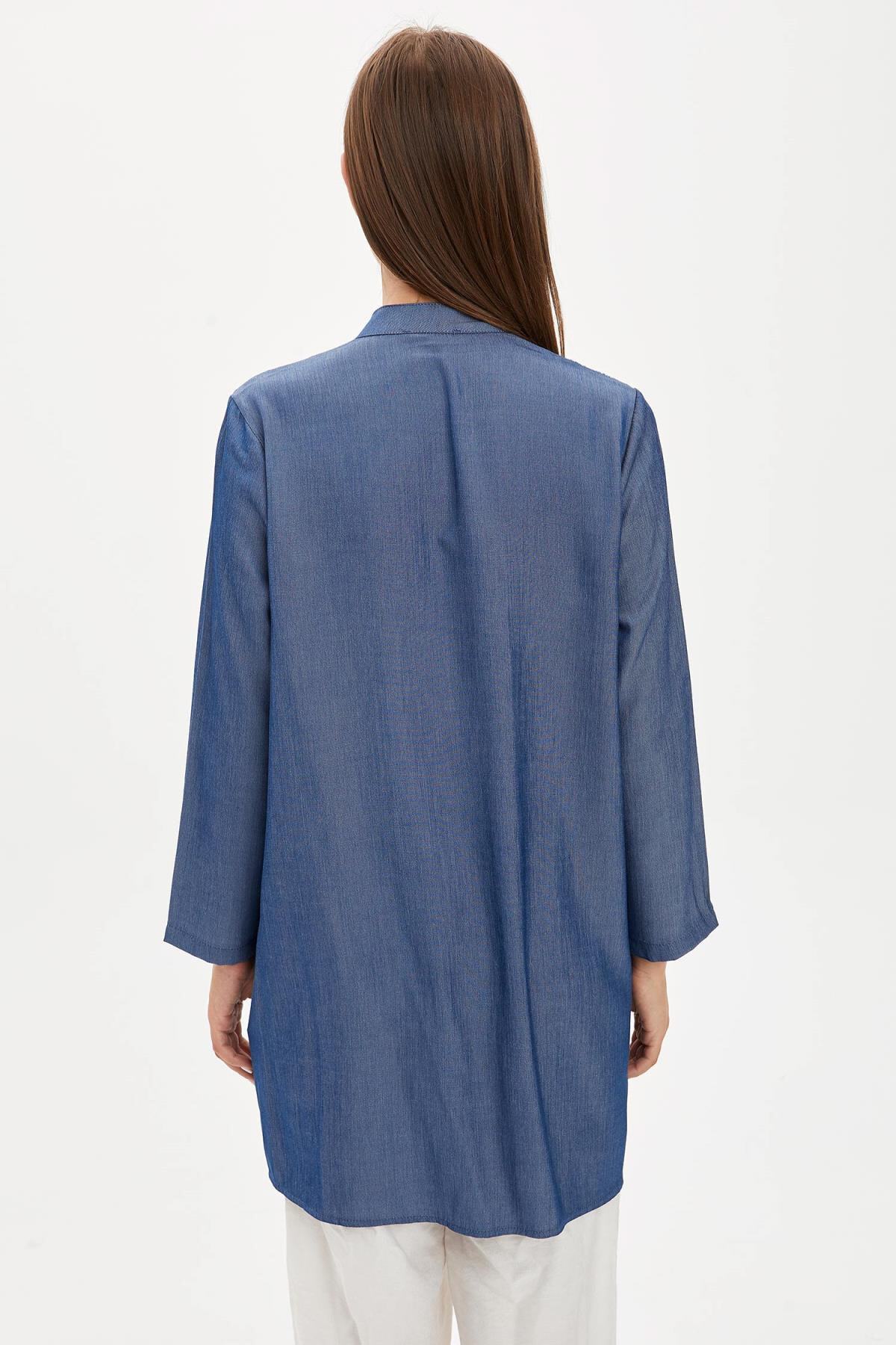 DeFacto-Βασικό υφαντό χιτώνα Oversize Fit 3
