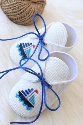 Erkek Bebek Beyaz Yelkenli Ayakkabı ETMN1234YLKN