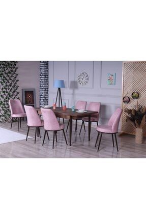 Stoker Lora Premium Yemek Masa Takimi 6 Sandalyeli Kahve Trendyol