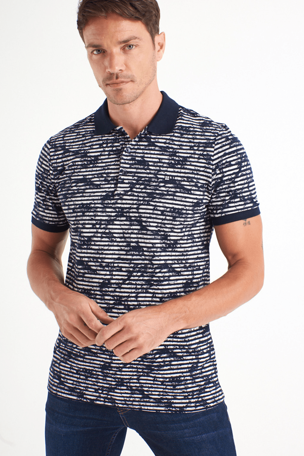 Avva Erkek Beyaz Polo Yaka Baskili T Shirt A01y1129 Trendyol