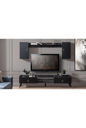 Maksa Brandi Alexandrette Black Mermer Antik Eskitme Pirinc Tv Unitesi Trendyol