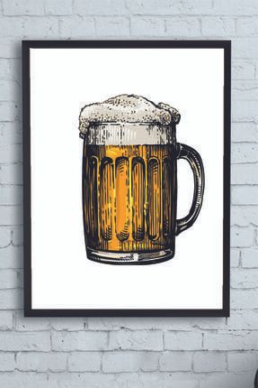 Bira Bardağı Mutfak Çerçeveli Tablo (50x70cm) PSTRMNYC12040