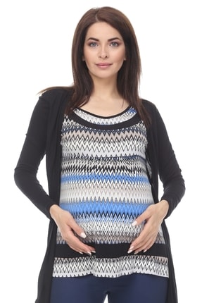 Kadın Desenli Uzun Kol Hamile Tunik MIMBA165