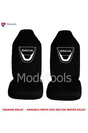 Dacia Oto Koltuk Servis Kılıfı Ön Arka Takım Siyah Penye Kumaş Sk250 OSK250