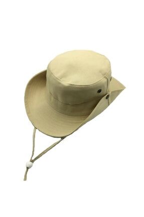 Açık Krem Yazlık Katlanabilir Safari Fötr Şapka STRSPK0001