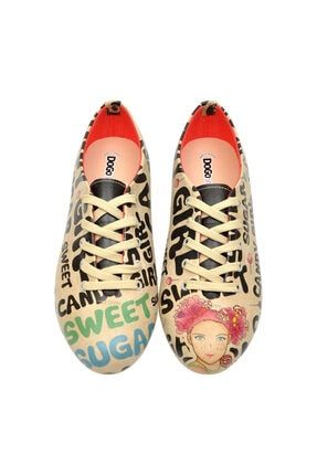 Sweet Sugar / Tasarım Baskılı Vegan / Oxford Kadin Ayakkabı dgoxf018-613