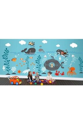 Denizin Altında Yaşam Dev 2xl Çocuk Odası Duvar Sticker Seti 203211211